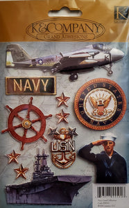 K and company - dimensional stickers - Navy Military grand adhesions