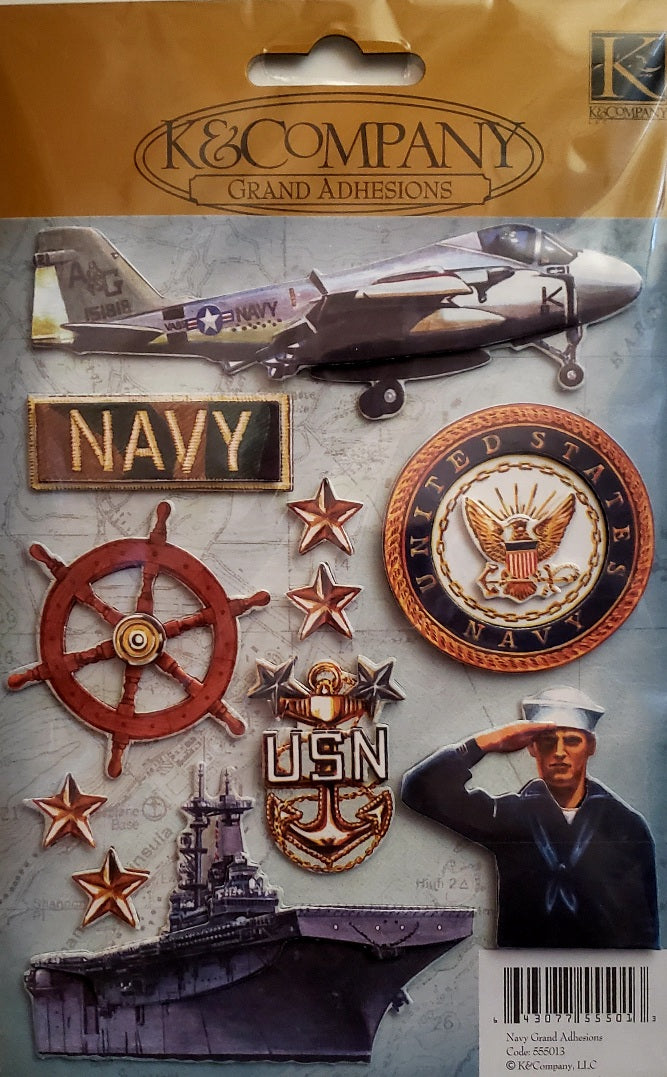 K and company - dimensional stickers - Navy Military grand adhesions