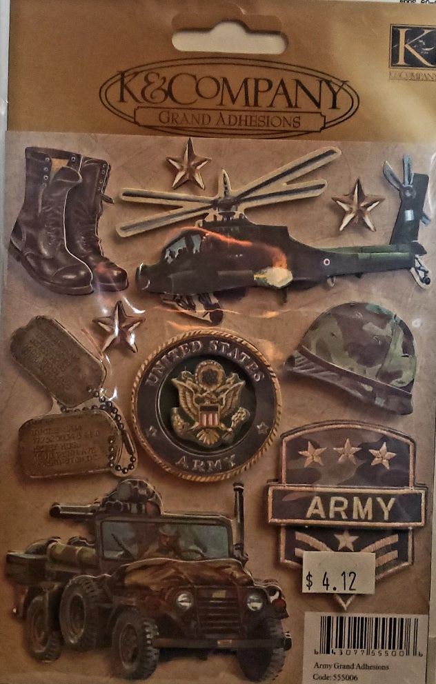 K and company - dimensional stickers - Army Military Grand Adhesions