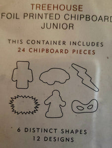 AC - American crafts - Treehouse kids foil chipboard 24 shapes embellishments