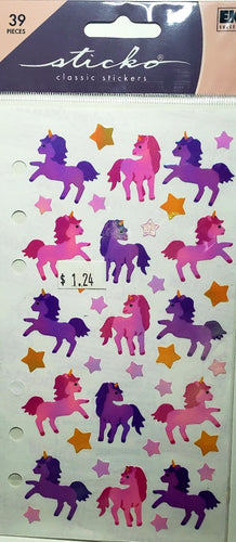 Sticko  - flat sticker sheets -  unicorns