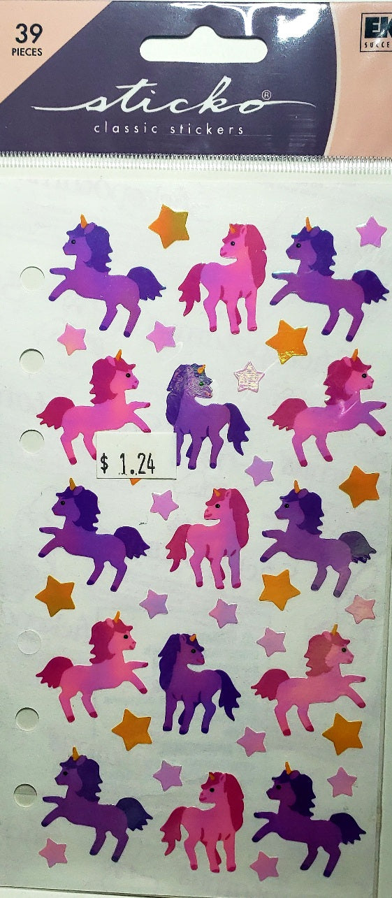 Sticko  - flat sticker sheets -  unicorns