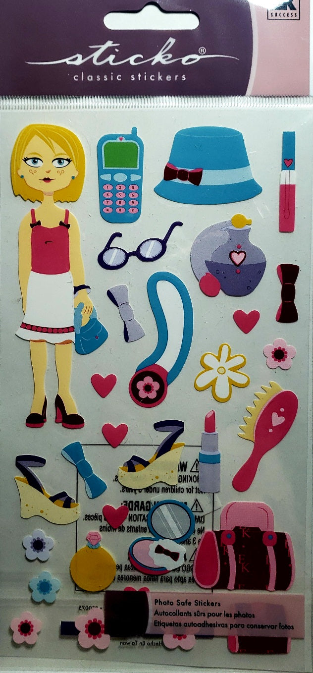 Sticko  - flat sticker sheets -  girly girl