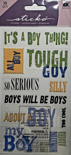 Sticko  - flat sticker sheets -  boy words