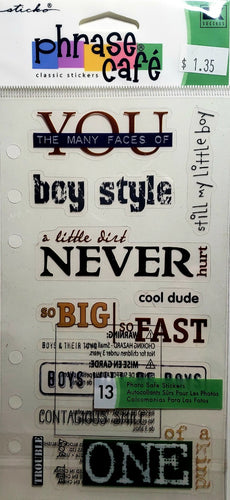 Sticko  - flat sticker sheets -  boy style words