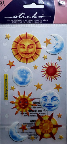 Sticko  - flat sticker sheets -  vellum suns and moons