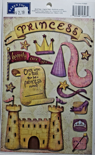 Karen Foster - cardstock sticker sheet - princess