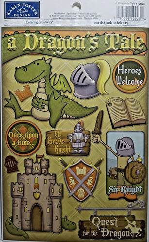 Karen Foster - cardstock sticker sheet - a dragons tale