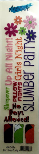 Moxxie - rub ons title - slumber party