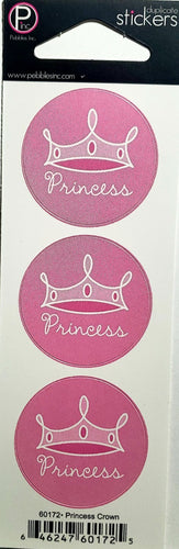 Pebbles Inc -  cardstock sticker - princess crown pink circles