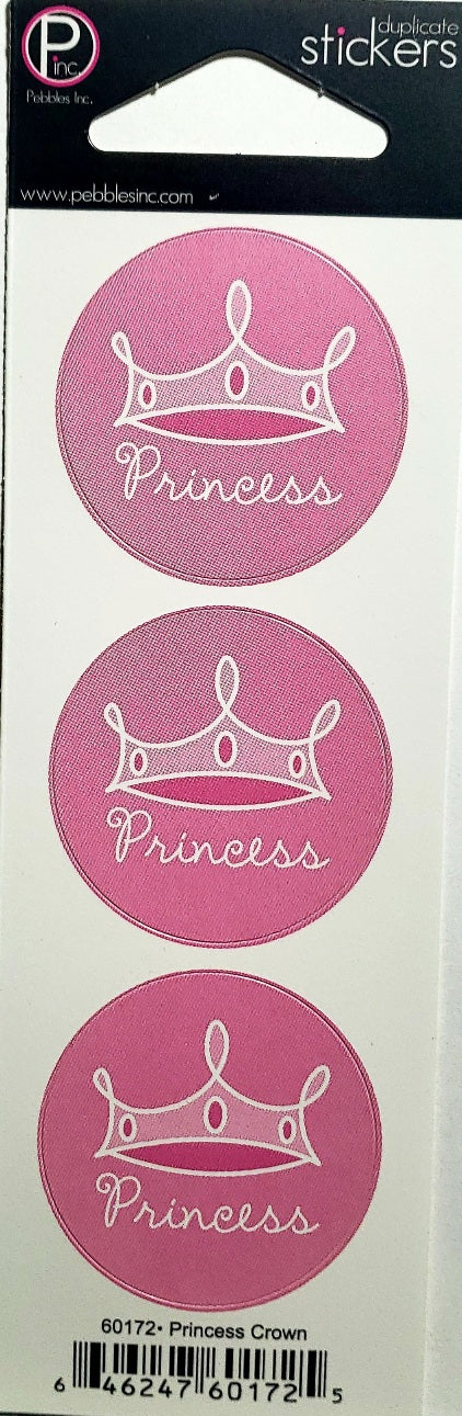 Pebbles Inc -  cardstock sticker - princess crown pink circles