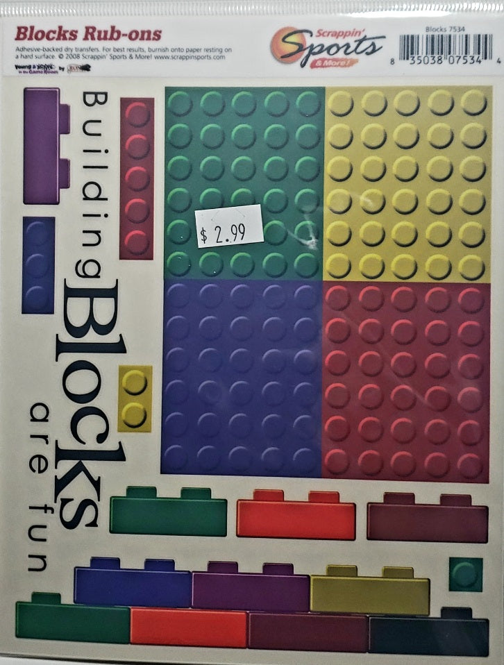 Scrappin' sports and more - rub on sheet  - young and active blocks