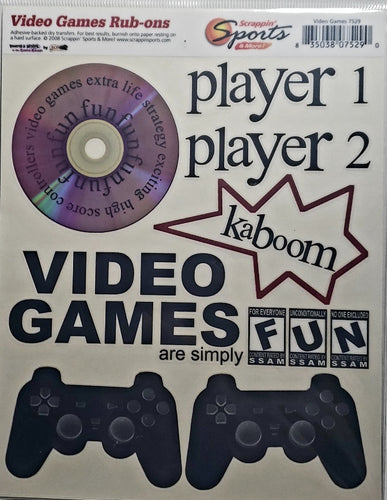 Scrappin' sports and more - rub on sheet  - young and active video games