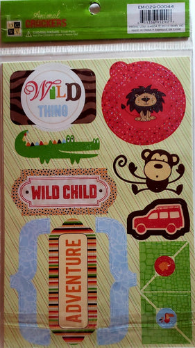 Die cuts with a view DCWV - animal crackers glitter stickers