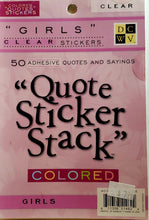 Load image into Gallery viewer, Die cuts with a view DCWV - clear stickers quote stack book - girls