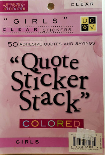 Die cuts with a view DCWV - clear stickers quote stack book - girls