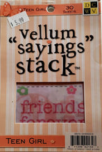 Load image into Gallery viewer, Die cuts with a view DCWV - vellum quote sayings stack book - teen girl