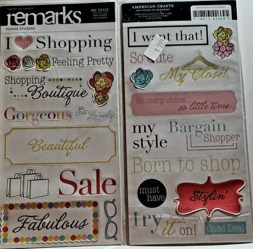 AC - American crafts - ReMarks sticker sheets - glitter my style