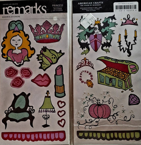 AC - American crafts - ReMarks sticker sheets - fairy tale princess