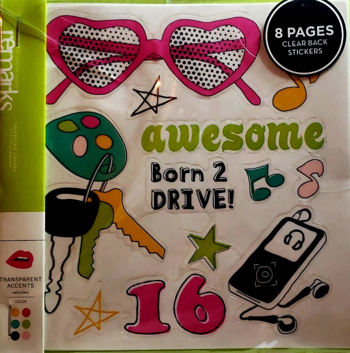 AC - American crafts - remarks sticker book - transparent accents awsome