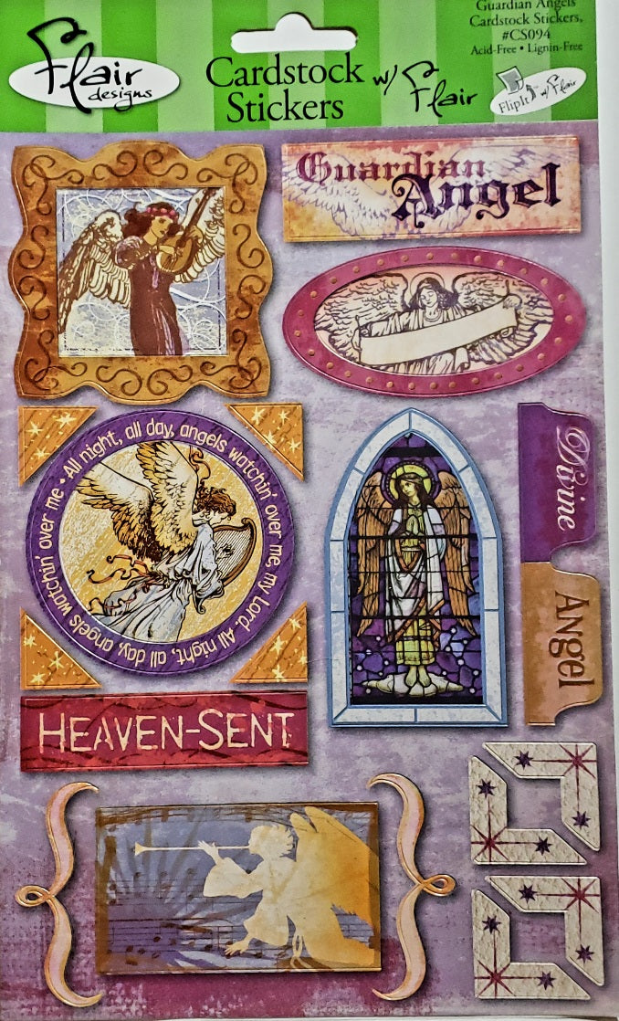 Flair designs - flip it cardstock sticker sheet - guardian angel
