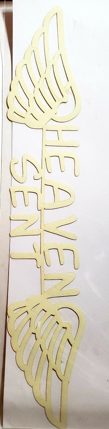 Scrapbook 101 - laser cut design title - Heaven sent