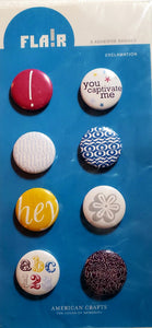 AC - American crafts - adhesive badges buttons embellishments - flair character exclamation
