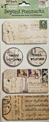 K and company -  embossed stickers - beyond postmarks
