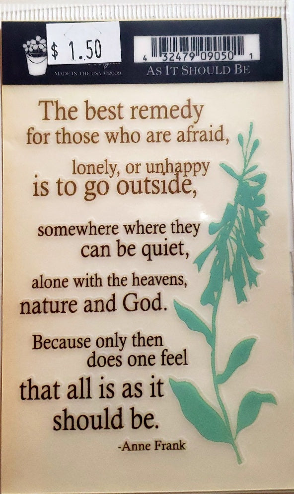 Daisy Bucket - quote sticker rub on - as it should be