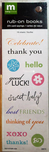 Making Memories - rub on sheet book - card sayings