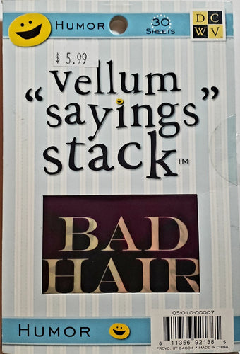 Die cuts with a view DCWV - vellum sayings stack book - Humor