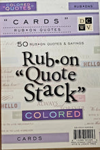 Load image into Gallery viewer, Die cuts with a view DCWV - rub ons sayings quotes stack book - cards