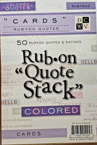 Die cuts with a view DCWV - rub ons sayings quotes stack book - cards