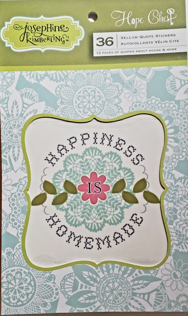 Anna Griffin - Josephine Kimberling Blend Hope chest vellum quote sticker pack