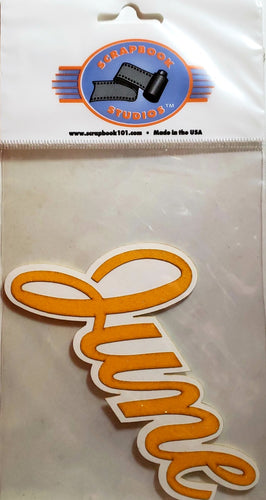 Scrapbook 101 - laser cut design title - Month June glitter