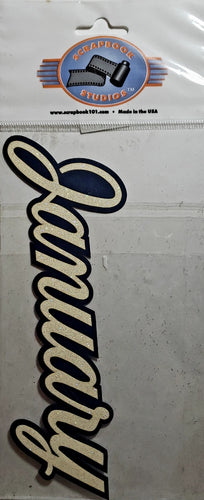 Scrapbook 101 - laser cut design title - Month January