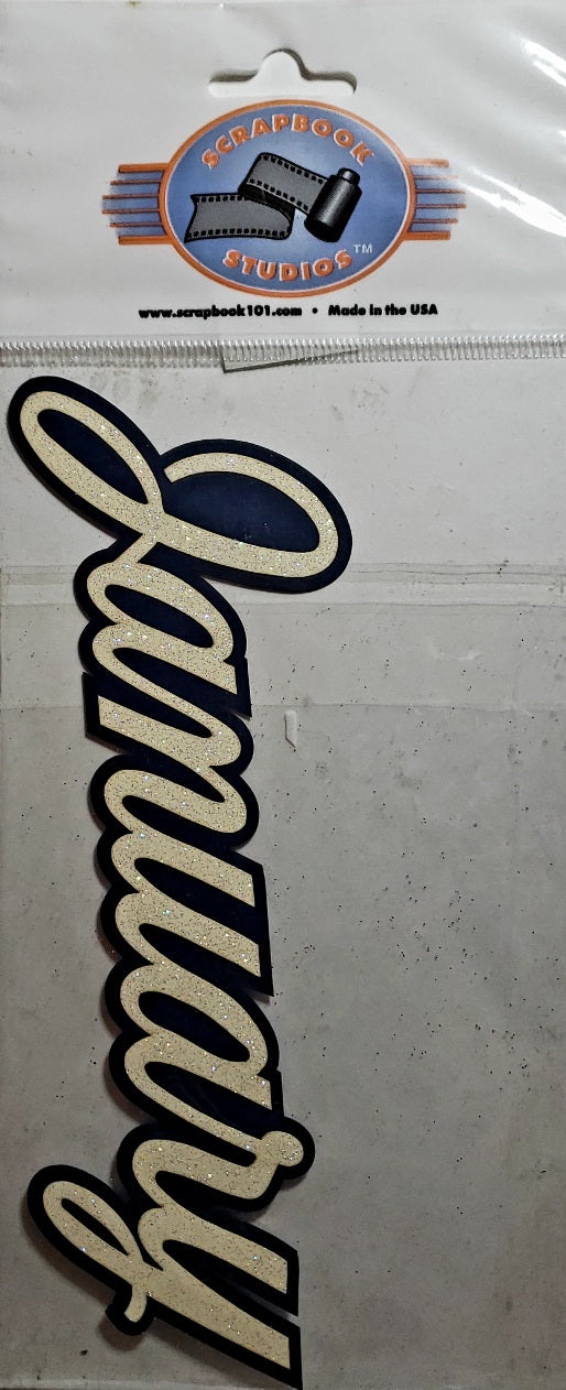 Scrapbook 101 - laser cut design title - Month January