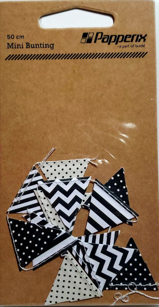 Papperix die cut glitter shapes embellishments - mini bunting black