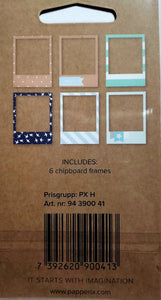 Papperix die cut glitter shapes embellishments - frames blue