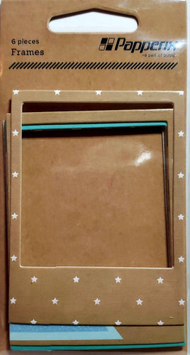 Papperix die cut glitter shapes embellishments - frames blue