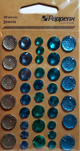 Papperix jewels gems - teal and clear