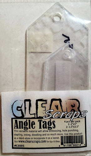 Clear scraps - clear plastic acrylic tag  - angle tags