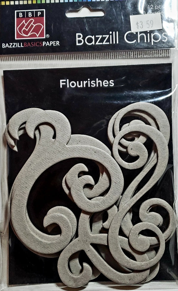 Bazzill chipboard shapes - flourishes embellishments