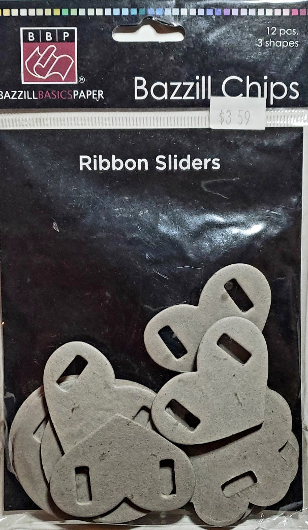 Bazzill chipboard shapes -  ribbon sliders embellishments