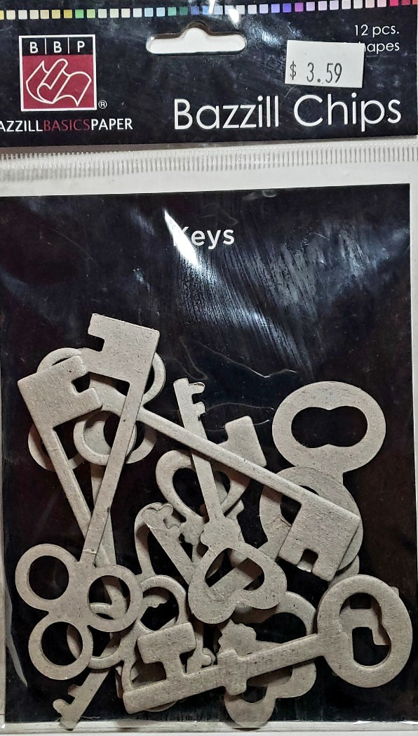 Bazzill chipboard shapes -  keys embellishments