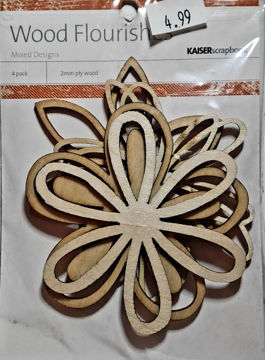 Kaiser crafts wooden shapes -  flowers embellishments