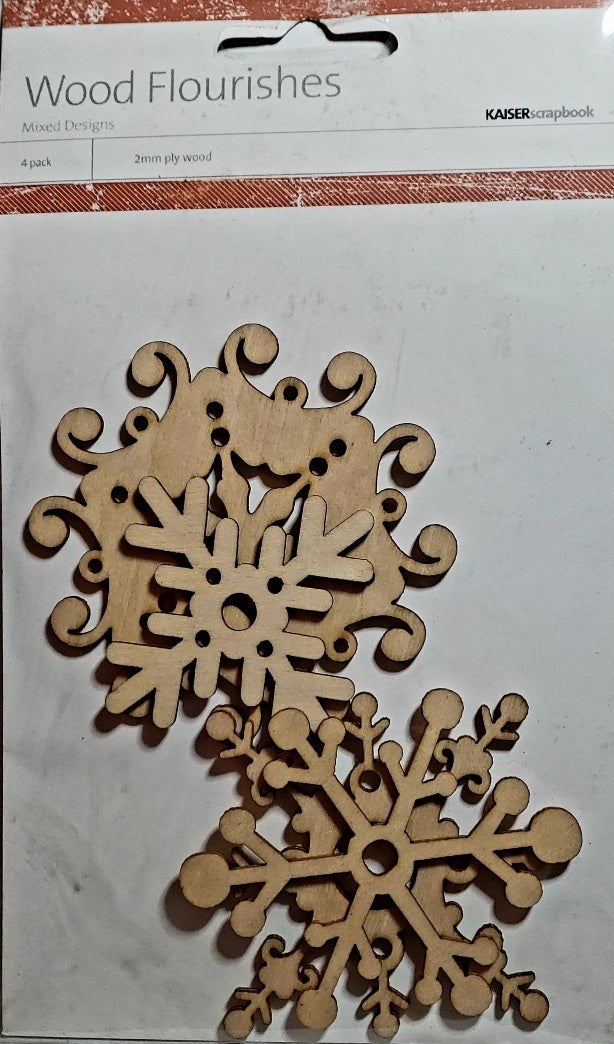Kaiser crafts wooden shapes -  snowflakes embellishments