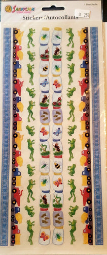 Sandy Lion  - flat sticked sheet xlarge - what little boys are made of borders