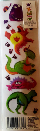 Royal Langnickel - rub on transfers - funny dinosaurs glitter