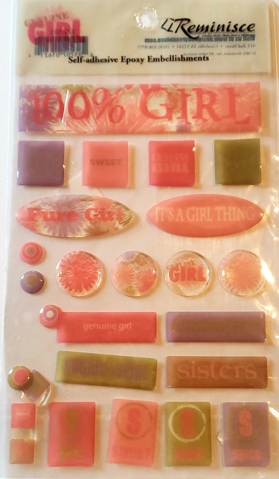 Reminisce -  dimensional epoxy sticker - genuine girl